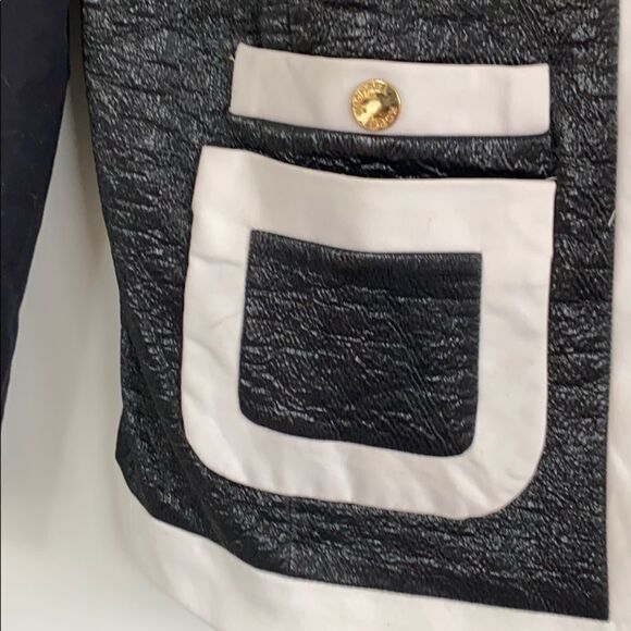 Michael Kors leatherette Cropped Blazer Navy 2 - Picture 6 of 12